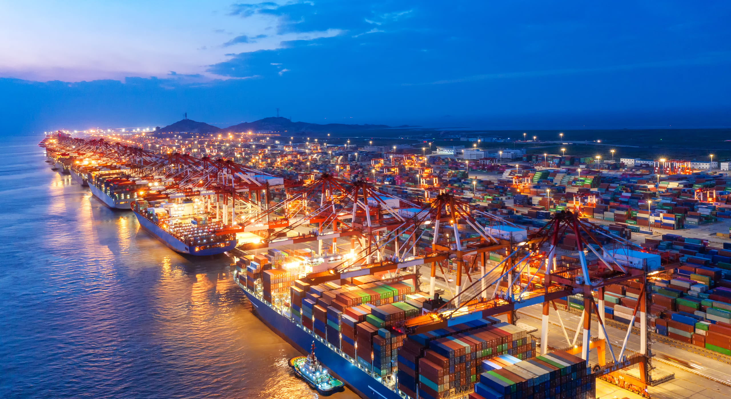 Deepwater Container Port Terminal Background